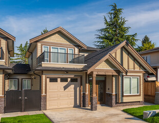 Fragment of luxury house with nice summer  landscape in Vancouver, Canada.