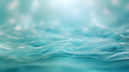Abstract Teal Waves With Blurry Background Generative AI