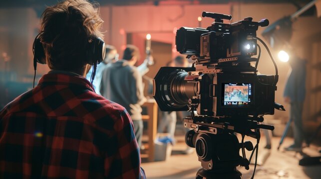 Man Filming Group With Headphones