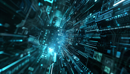 digital circuit board Technology and science concept generated by AI