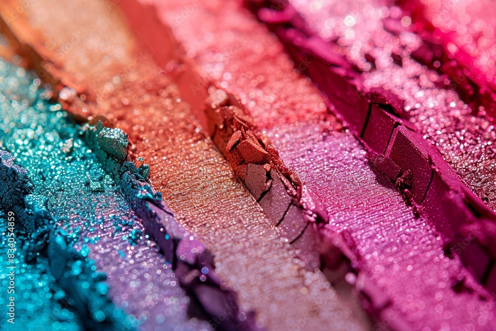 Poster close-up of a vibrant rainbow colored background with rich hues and visible texture. generative ai