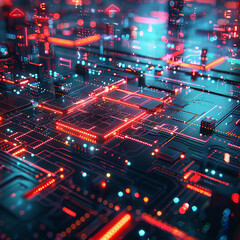 Obraz premium digital circuit board Technology and science concept generated by AI