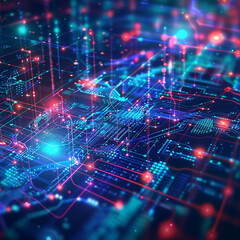 Obraz premium digital circuit board Technology and science concept generated by AI