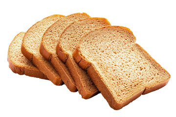 Slices of Whole Wheat Bread isolated on transparent or white background, png