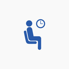 sitting and waiting clock icon