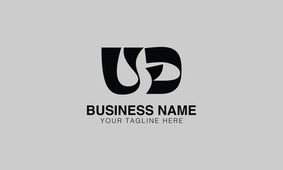 Fototapeta premium UD U ud initial logo | initial based abstract modern minimal creative logo, vector template image. luxury logotype logo, real estate homie logo. typography logo. initials logo