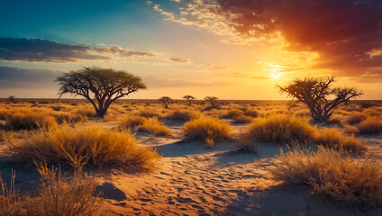 Obraz premium Landscape Kalahari Desert Botswana beautiful