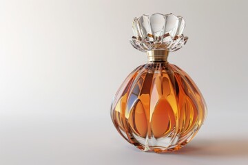 A beautiful glass for womens vintage perfume bottle on plain white background from Generative AI 