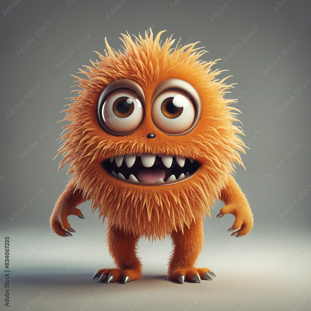 Poster spooky fall-themed monster with a transparent background created using generative ai