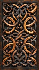 Impressive 3D depiction of Celtic knotwork designs, with graceful lines and intricate weaves forming mesmerizing patterns, honoring the tradition and beauty of Celtic heritage, rendered in a vertical