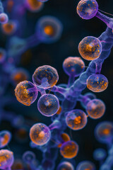 Obraz premium A high-contrast image of yeast fungi, with cell walls and membranes clearly defined,
