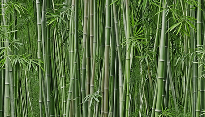 Fototapeta premium Generative AI creates vibrant and lush bamboo forest texture in 8K resolution using machine learning algorithms, featuring a harmonious blend of green hues and intricate leaf patterns