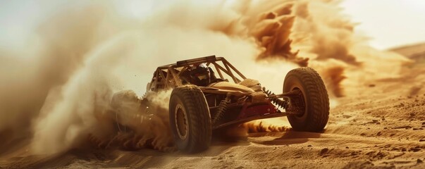 A dune buggy race in the most beautiful desert