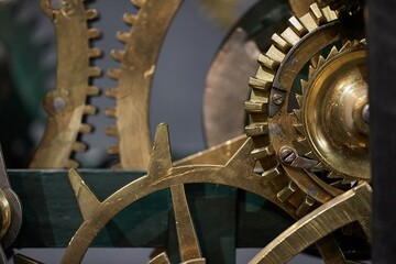 Old mechanical clock parts