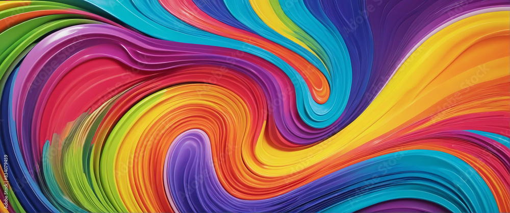 Aufkleber colorful abstract generative art background with wave and swirl elements