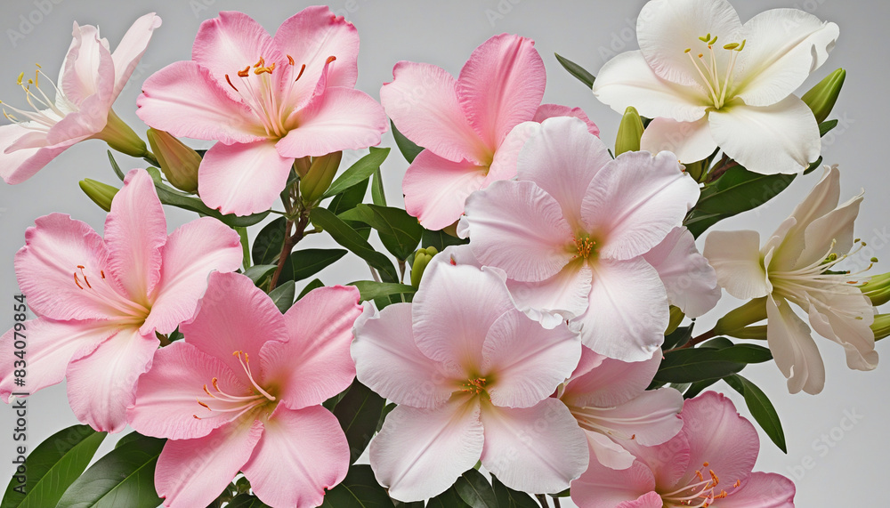 Fototapete generative ai creates a unique selection of botanically inspired floral elements with transparent ba