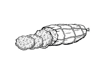 Vector illustration of a salami