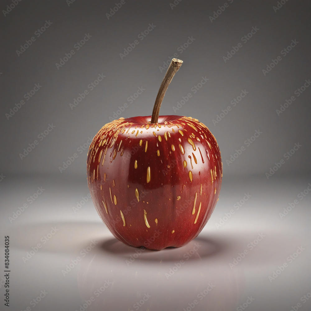 Poster dark and creepy autumn apple design with a transparent background, created using generative ai techn