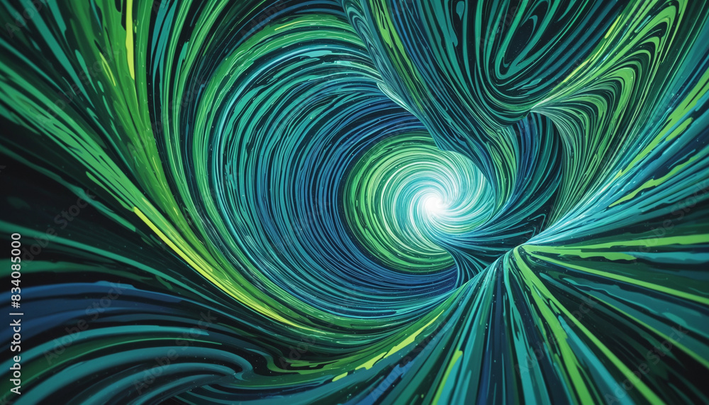 Aufkleber abstract futuristic iridescent swirl design in a three-dimensional vector illustration with gradient