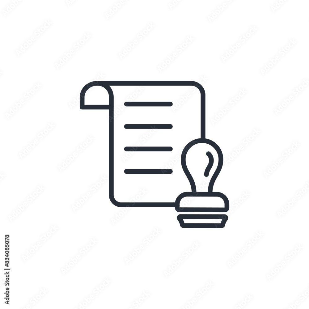 Poster stamp document icon. vector.editable stroke.linear style sign for use web design,logo.symbol illustr