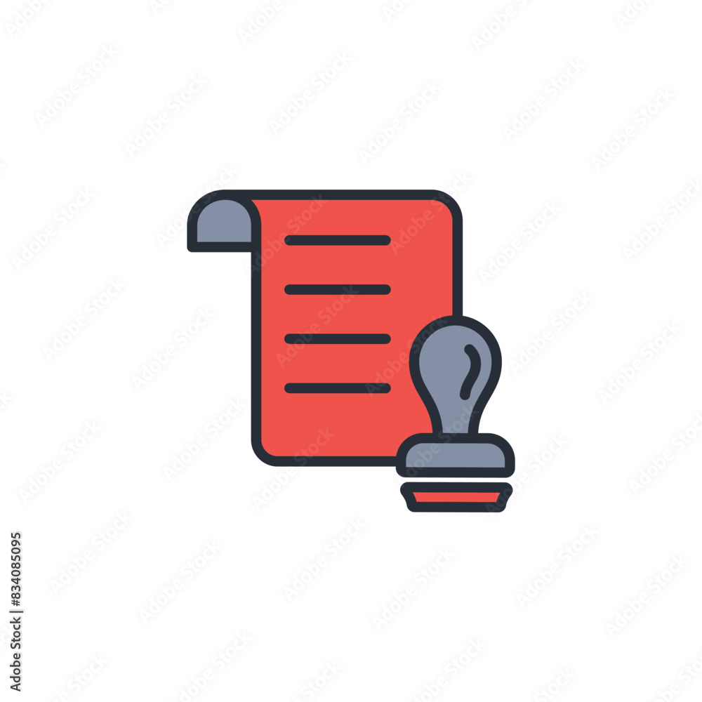 Poster stamp document icon. vector.editable stroke.linear style sign for use web design,logo.symbol illustr