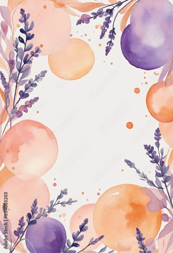 Aufkleber blooming watercolor balloon design frame created with generative ai on a vector canvas, perfect for 