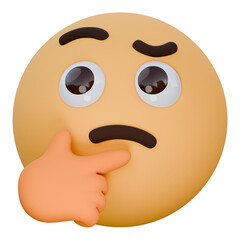thinking face 3d emoji illustration