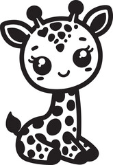 cute baby giraffe vector
