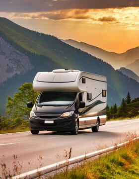 Class C Motorhome on a mountain road