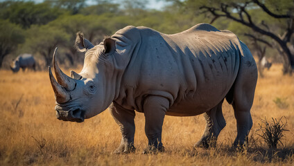 Obraz premium Rhinoceros in Botswana National Park