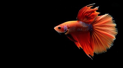 Fototapeta premium Vibrant Betta Fish in Action Generative AI