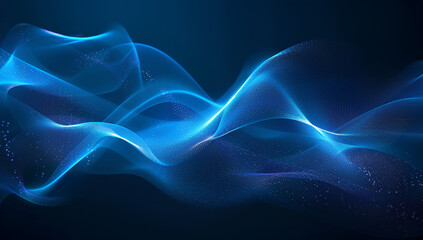 Obraz premium beautiful abstract wave technology digital network background with blue light digital effect corporate concept 