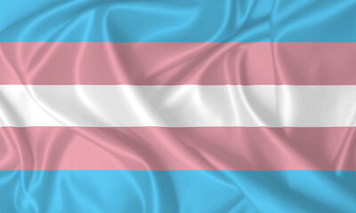 Transgender community flag waving in the wind