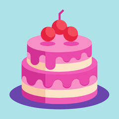 cherries pink birthday cake 