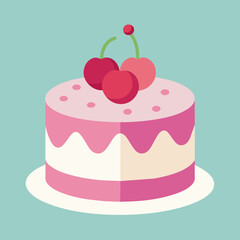 cherries pink birthday cake 