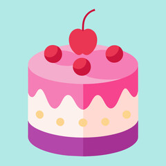 cherries pink birthday cake 