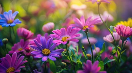 Fototapeta premium Beautiful vibrant spring flowers up close