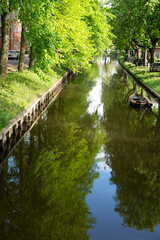 Fototapeta premium Typical canal landscape in Netherlands
