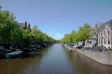Amsterdam, capital of Netherlands, a city well known for its elaborate system of water canals