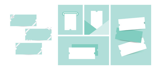 Coupon ticket template. Design of various coupons for promotion and sales. 
