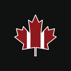 Maple leaf, flat design canada flag icon vector illustration