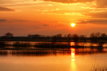 Fototapeta premium Morning Glow: Northern Havelland's Rivers Meet in Germany