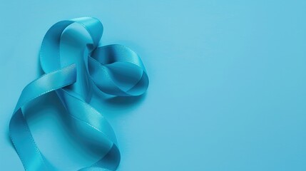 Blue tape representing prostate cancer awareness on cyan blue backdrop