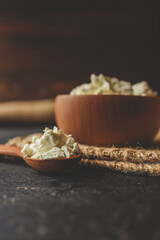 Natural cottage cheese. Natural dairy products