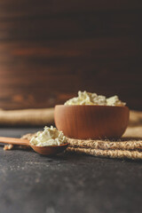 Natural cottage cheese. Natural dairy products