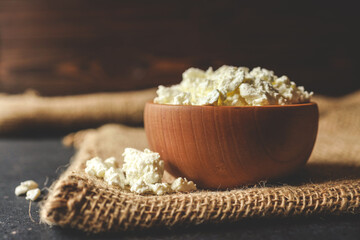 Natural cottage cheese. Natural dairy products