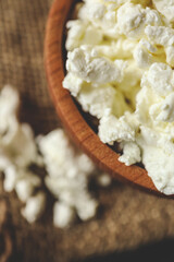 Natural cottage cheese. Natural dairy products