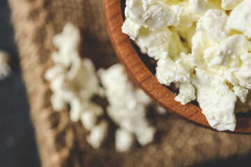 Natural cottage cheese. Natural dairy products