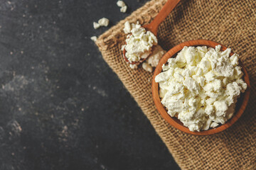 Natural cottage cheese. Natural dairy products
