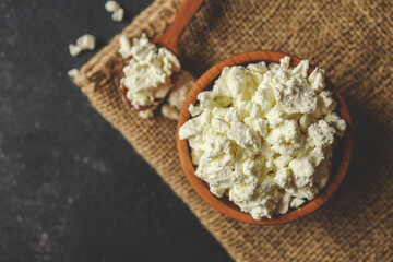 Natural cottage cheese. Natural dairy products